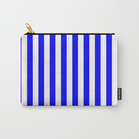Vertical Stripes (Blue/White) Carry-All Pouch