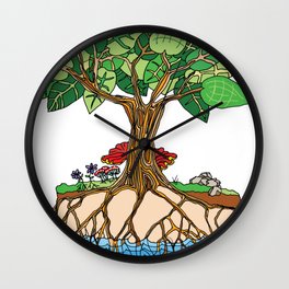 Trees Drink from the Water Table - Environmental Art Wall Clock