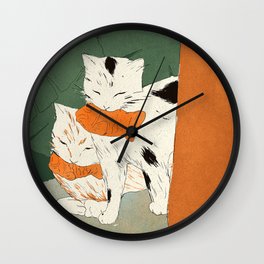 Taiyaki illustration no 01.  Wall Clock | Lofi, Cat, Curated, Graphicdesign, Spotted, Cute, Drawing, Digital, Kitten, Japanese 