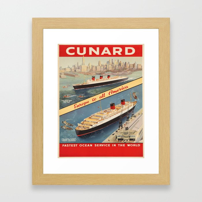 Vintage poster - Cunard Framed Art Print