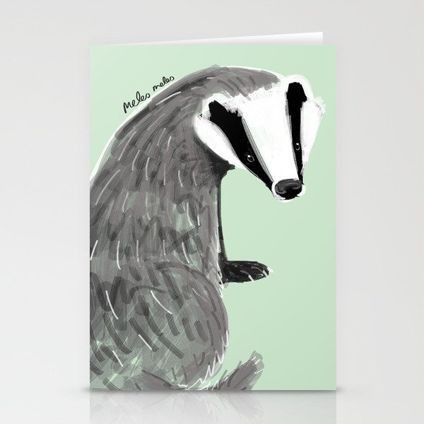Adorable Badger ( Meles meles ) Stationery Cards