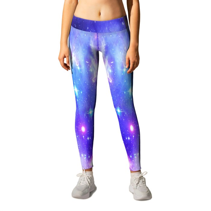 Galaxy Nebula Blue Leggings by Whimsy Romance and Fun by 2sweet4words D ...
