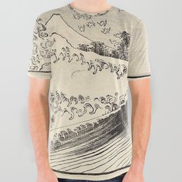 THE GREAT WAVE. HOKUSAI. All Over Graphic Tee