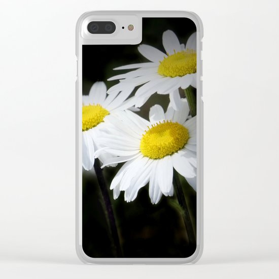 daisies on black Clear iPhone Case