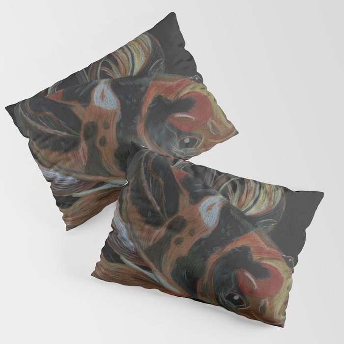 Koi fish on black Pillow Sham