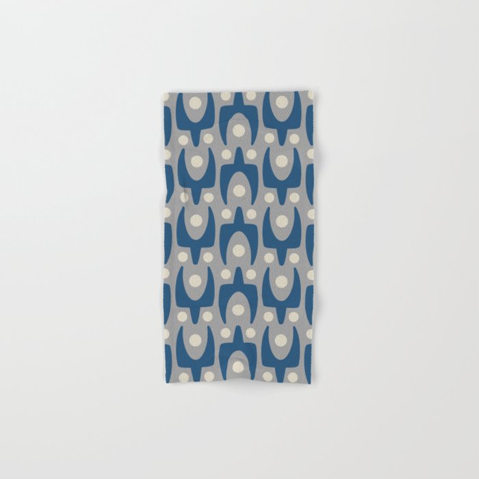 Mid Century Modern Abstract Pattern 147 Scandi Gray and Blue Hand & Bath Towel