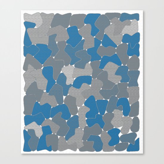 Blue Wall Etching Canvas Print