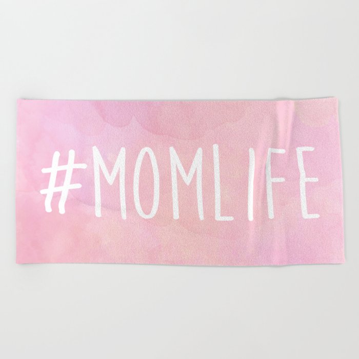 #Momlife - Pink Beach Towel