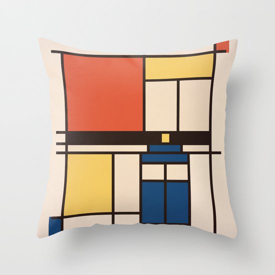 Mondrian Who Throw Pillow