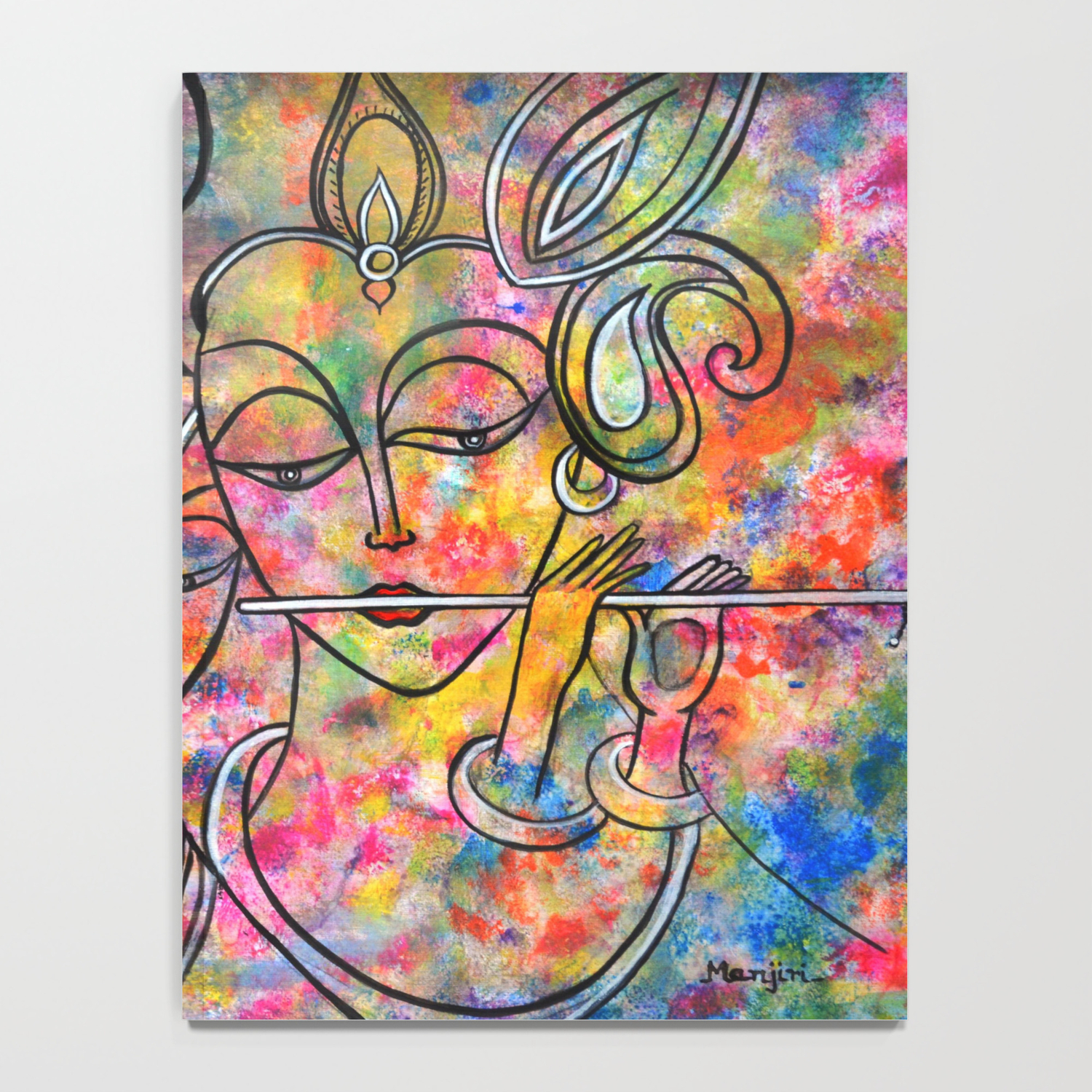 Radha Krishna Abstract Colorful Painting By Manjiri Kanvinde