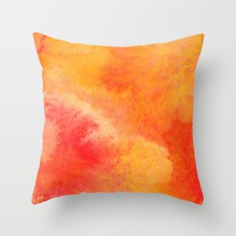 Orange watercolor paint vector background Throw Pillow