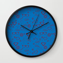 Supergirl/Kara's pattern - red Wall Clock | Icons, Graphicdesign, Minimal, World, Crest, Sun, Superheroes, Supercorp, Glasses, Vector 