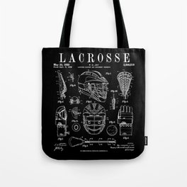 Lacrosse Player Equipment Vintage Patent Drawing Print Tote Bag