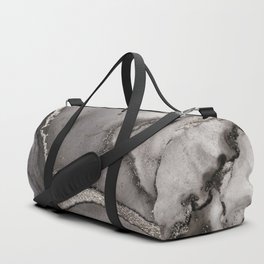 Ink Texture Neutral Grey Abstract Painting Duffle Bag