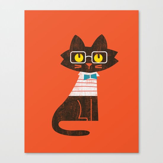 Fitz - Preppy cat Canvas Print