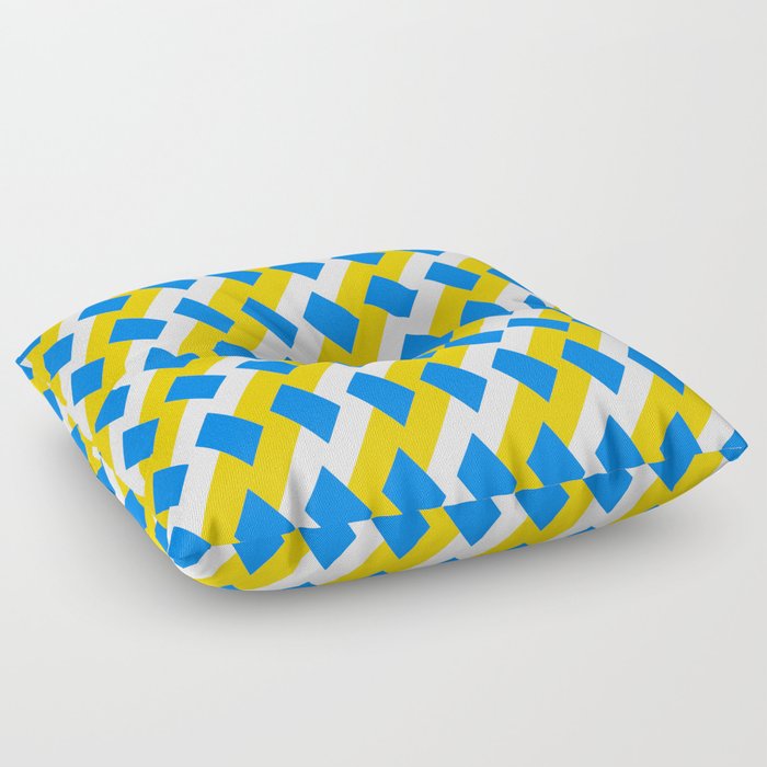 Patterns Abstract Blue Yellow White Floor Pillow