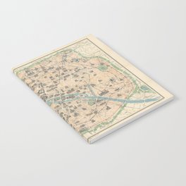 Paris Its Monuments. Practical Visitor's Guide.-Old vintage map Notebook