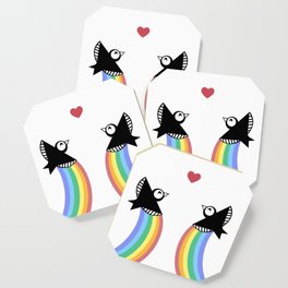 Blackbirds with Rainbows Coaster