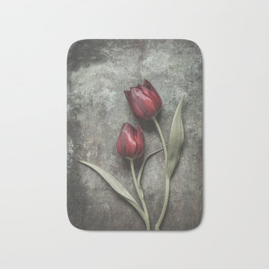 Red Tulips Bath Mat
