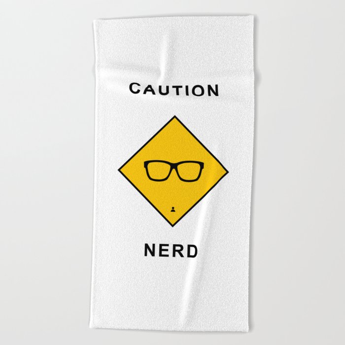 Caution: Nerd! Beach Towel