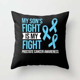 Prostate Cancer Blue Ribbon Survivor Awareness Throw Pillow