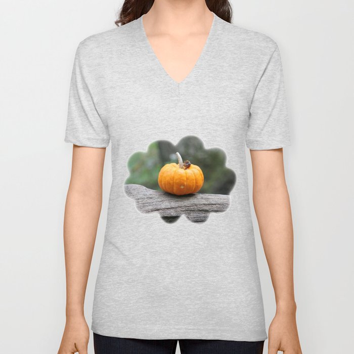 Lonely Pumpkin V Neck T Shirt