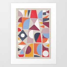 Colorful geometric art, modern art Art Print