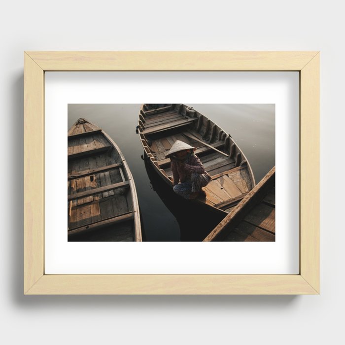 Fisherwoman in Hoi An, Vietnam Recessed Framed Print