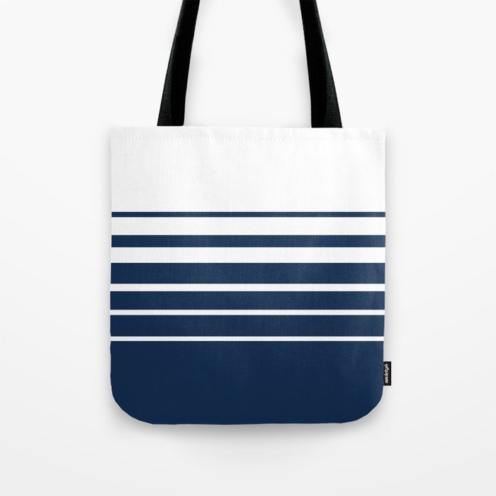 blue striped bag
