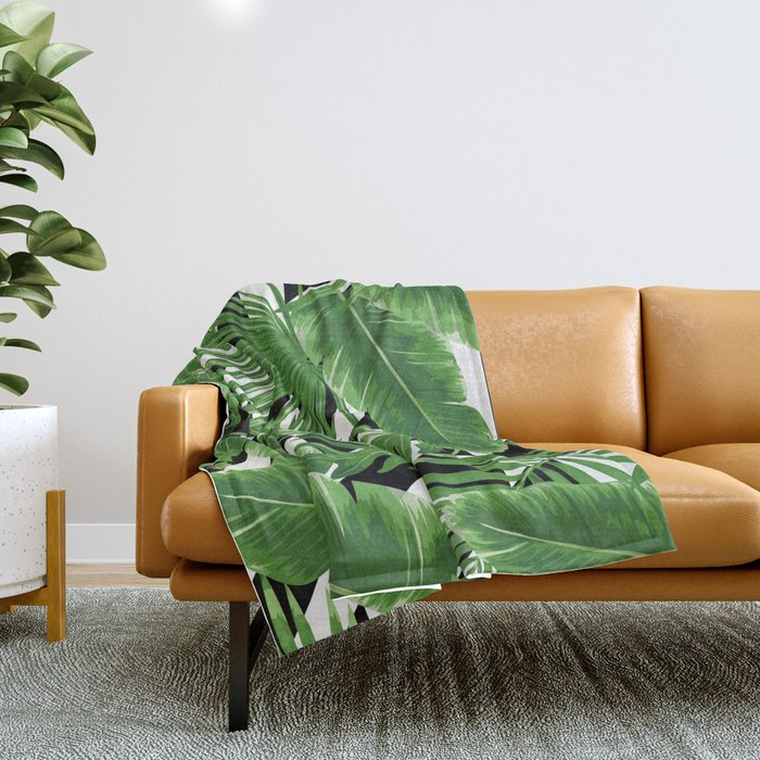 tropical geometric Throw Blanket
