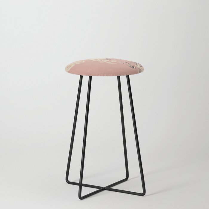 Rose and Gold Counter Stool