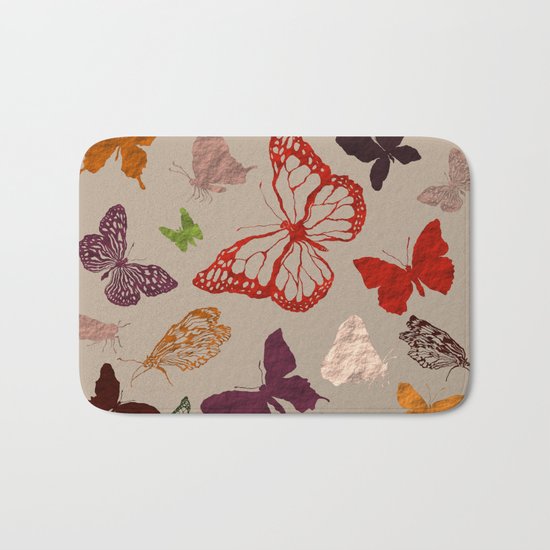 Autumn butterfly neutral Bath Mat