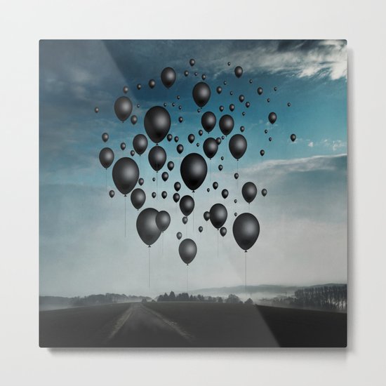 In Limbo - black balloons Metal Print