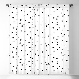 Dalmatian Polka Dots - White Black Blackout Curtain