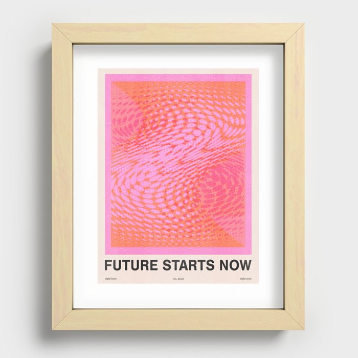 Future Starts Now Recessed Framed Print