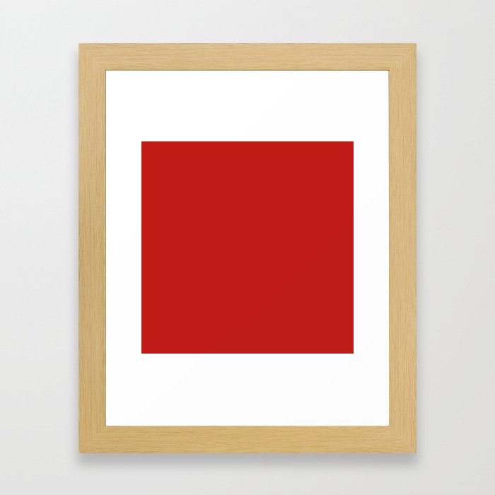 Dark Solid Chilli Pepper Red Color Framed Art Print