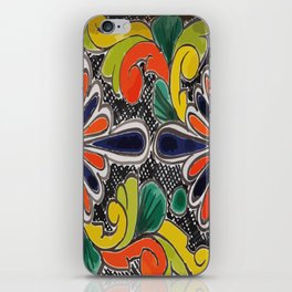 Mexican ceramics talavera tiles colorful folkart iPhone Skin