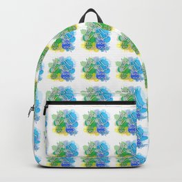 Yoga quotes Less excuse More yoga watercolor paint splatter	 Backpack