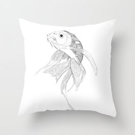 Fish illustration Throw Pillow
