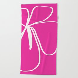Minimal Flora - hibiscus pink Beach Towel
