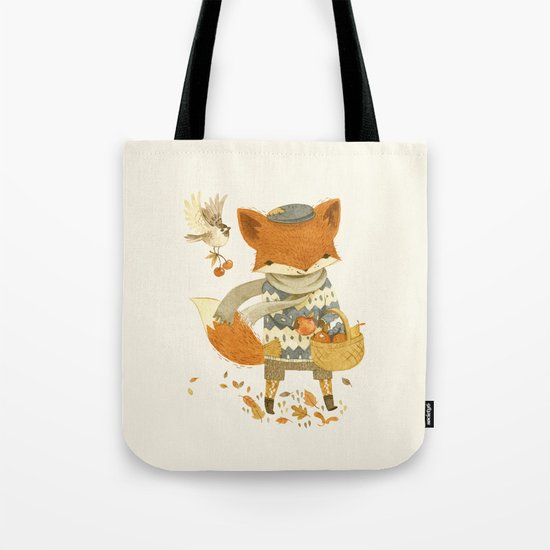 Fritz the Fruit-Foraging Fox Tote Bag