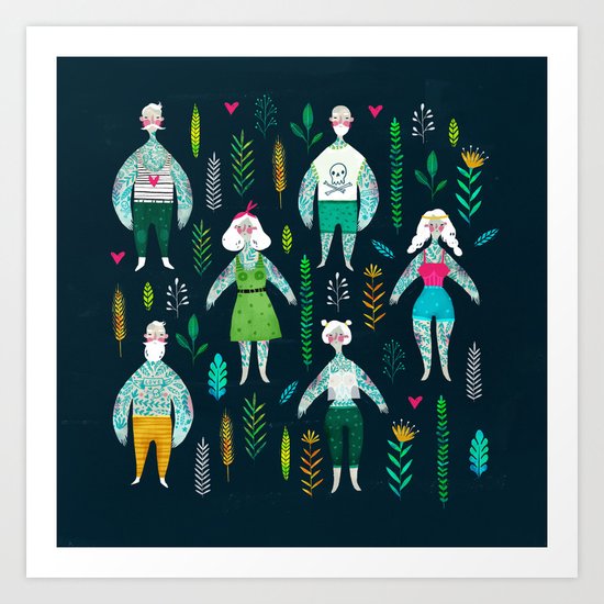 Tattooed guys Art Print
