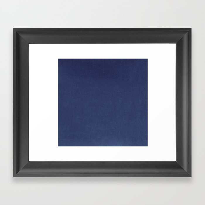 Navy Blue Velvet Framed Art Print