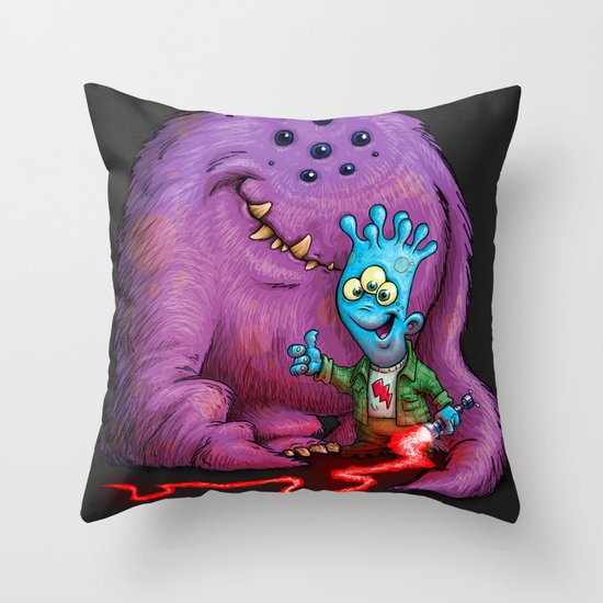 A boy and his Grogg Throw Pillow