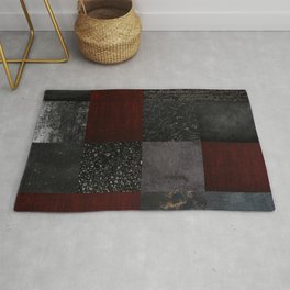 Patchwork (Burgundy + Black) Area & Throw Rug