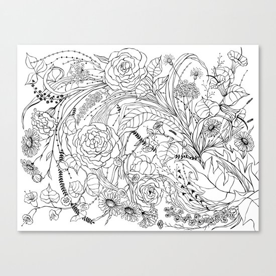 Bouquet of various flowers Canvas Print