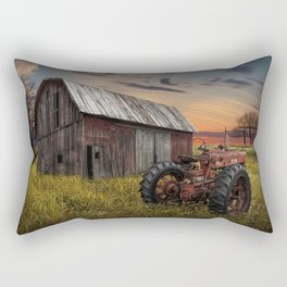Abandoned Farmall Tractor and Barn Rectangular Pillow