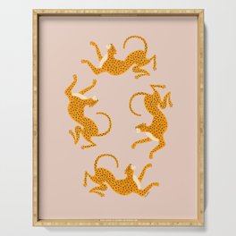 Leopard Race - pink Serving Tray