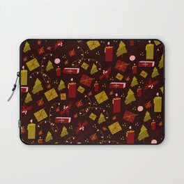 Red And Gold Holiday Pattern Laptop Sleeve