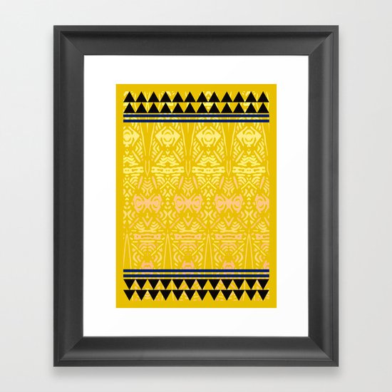 Blue Night Tribal Print Framed Art Print